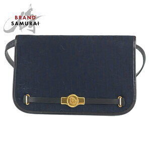 Dior Trotter Navy Blue Canvas Leather Shoulder Bag